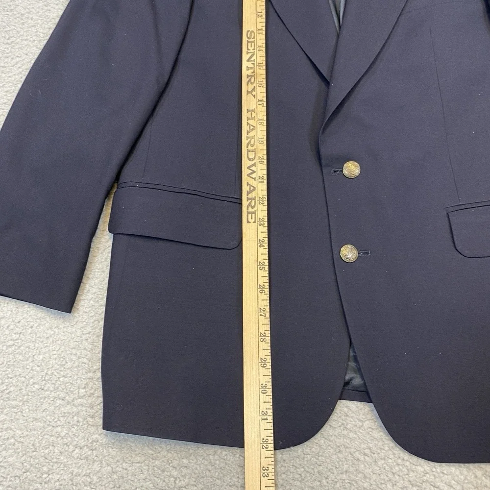 Oscar de La Renta‎ Sports Coat Men s 42R Navy Blazer Metal Buttons Suit Jacket